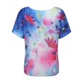 thumbnail image 2 of Patlollav Summer Tops Clearance Sexy Fold Print Regular Women Short Sleeve Blouses, 2 of 6