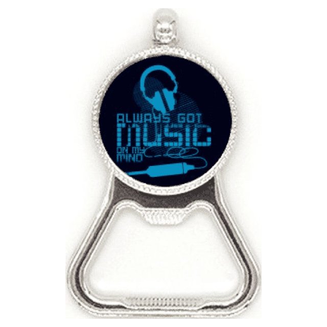 Azul Auriculares musica loco patrón Acero inoxidable Metal cerveza tapa sacacorchos