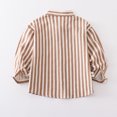 thumbnail image 6 of FYDUU Toddler Boys Long Sleeve Striped Shirt School Uniform Tops Child Kids Button Down Dress Shirts Little Boy's Back To School Shirt 5-6 Years, 6 of 6