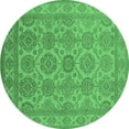 thumbnail image 1 of Ahgly Company Indoor Round Oriental Emerald Green Industrial Area Rugs, 7' Round, 1 of 4