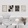 thumbnail image 2 of PixonSign Framed Wall Art Tropical Mid-Century Posters, Set of 4 Hawaiian Geometric Prints Black & White Wall Decor, Nature Wilderness Wall Décor for Living Room, Bedroom, Office - 11"x14" White, 2 of 5