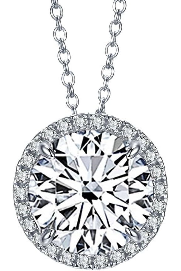5 Carat Moissanite Pendant Necklace Women's Diamond Necklace 18K White Gold Lab Diamond Pendants Necklaces for Women Moissanite Necklace Wife Lab Women's Diamond Necklace