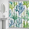 thumbnail image 6 of Summer Marine Plant Bathroom Shower Curtain, Water Blue Coral Tropical Sea Waterproof Washable Soft Bath Curtain for Bathtub Decor with 12 Hooks&Grommet, 66x72 Inch, 6 of 9