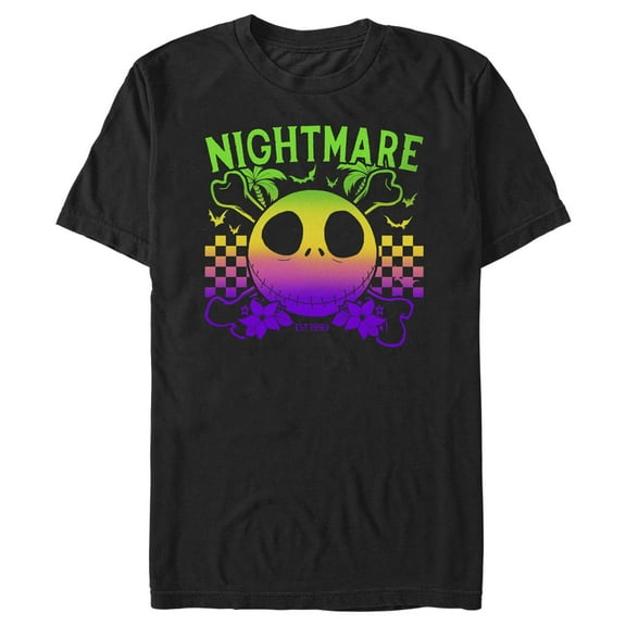 Men's The Nightmare Before Christmas EST. 1993 Neon Rainbow Jack Graphic Tee Black Small
