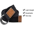 thumbnail image 3 of 3 Pack Canvas Web Belts 1.25" Wide Double D-ring Buckle for Men, Adjustable Solid Color Military Style (Black + White + Blue gray), 3 of 5