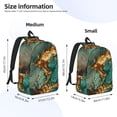 thumbnail image 2 of Disketp Emerald Color Gold Marble print Canvas Backpack Lightweight Travel Daypack Student Rucksack Laptop Backpack-, 2 of 5