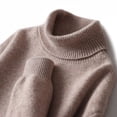 thumbnail image 4 of Suéter de lana pura, jersey de cuello alto para hombre, suéter grueso, suéter de cachemira de punto suelto de otoño e invierno, 4 of 5