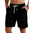 thumbnail image 2 of Aimik Mens Plain Shorts Large Patch Pockets Drawstring Waist Mens Athletic Shorts Summer Soft Linen Shorts for Daily, 2 of 6