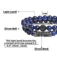 thumbnail image 2 of Natural Lapis Lazuli Bracelet, Handmade Beaded 8 MM Beads,Adjustable Stretch Bracelet,Chakra Bracelet,Blue Healing Crystal,Aquamarine Bracelet,Men's and Women's Gifts, 2 of 7