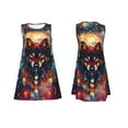 thumbnail image 7 of Honeii Mystic Wolf Dreamcatcher Print Women's Sleeveless Dress, Loose Fit Casual Dress for Women, Summer Fashion Dress, 7 of 7