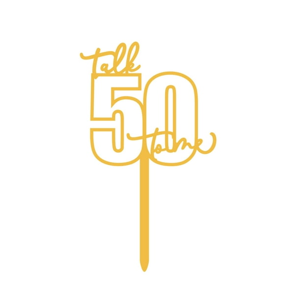 AURARMLET Golden 50th Birthday Cake Toppers Acrylic Celebration