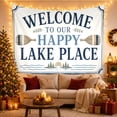 thumbnail image 3 of Lake Scene With Evergreen Trees and Paddle Oars, Serene Rustic for Lakehouse Lovers, Lakeside Wall Art, Birthday Gift Tapestry Wall Hanging for Bedroom and Cabin, 3 of 6