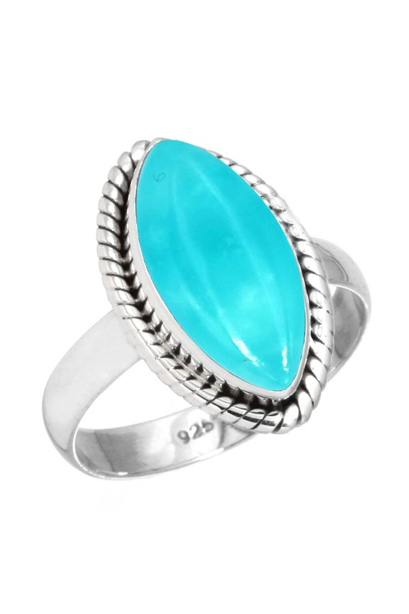 Natural Smithsonite Women Jewelry 925 Sterling Silver Ring