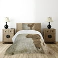 thumbnail image 3 of Ambesonne African Quilted Bedspread Set 2 Pcs, Wooden Plank Map, Twin Size, Tan Umber and Brown, 3 of 6