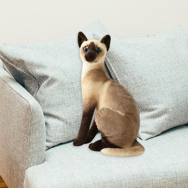 Juguete de peluche de gato suave, muñeco cómodo, simución bonita , gatos siameses para novia, adultos, , adolescentes, , estiloD CUTICAT Juguetes de peluche