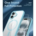 thumbnail image 5 of for iPhone 16 Pro-Max Case: Magnetic Military Grade Drop Protection Anti Yellowing Cell Phone Cover - Rugged Shockproof Protective Bumper Transparent Cases(Clear),Clear-teal, 5 of 5
