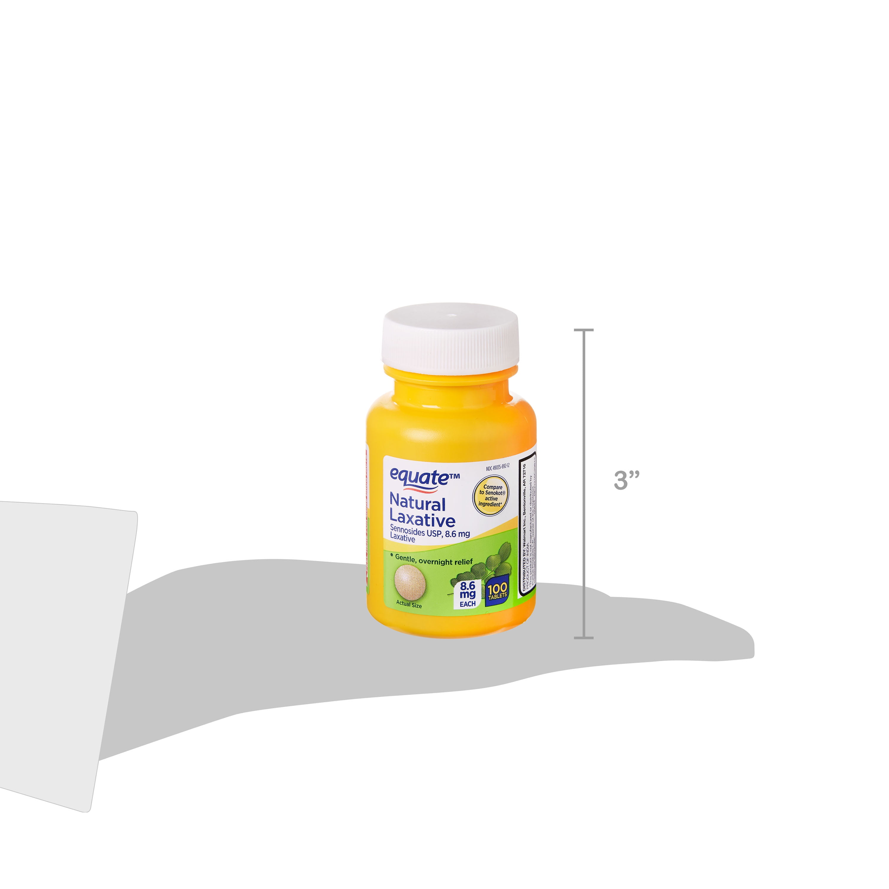 Equate Natural Laxative Sennosides USP Tablets, 8.6 mg, 100 Ct