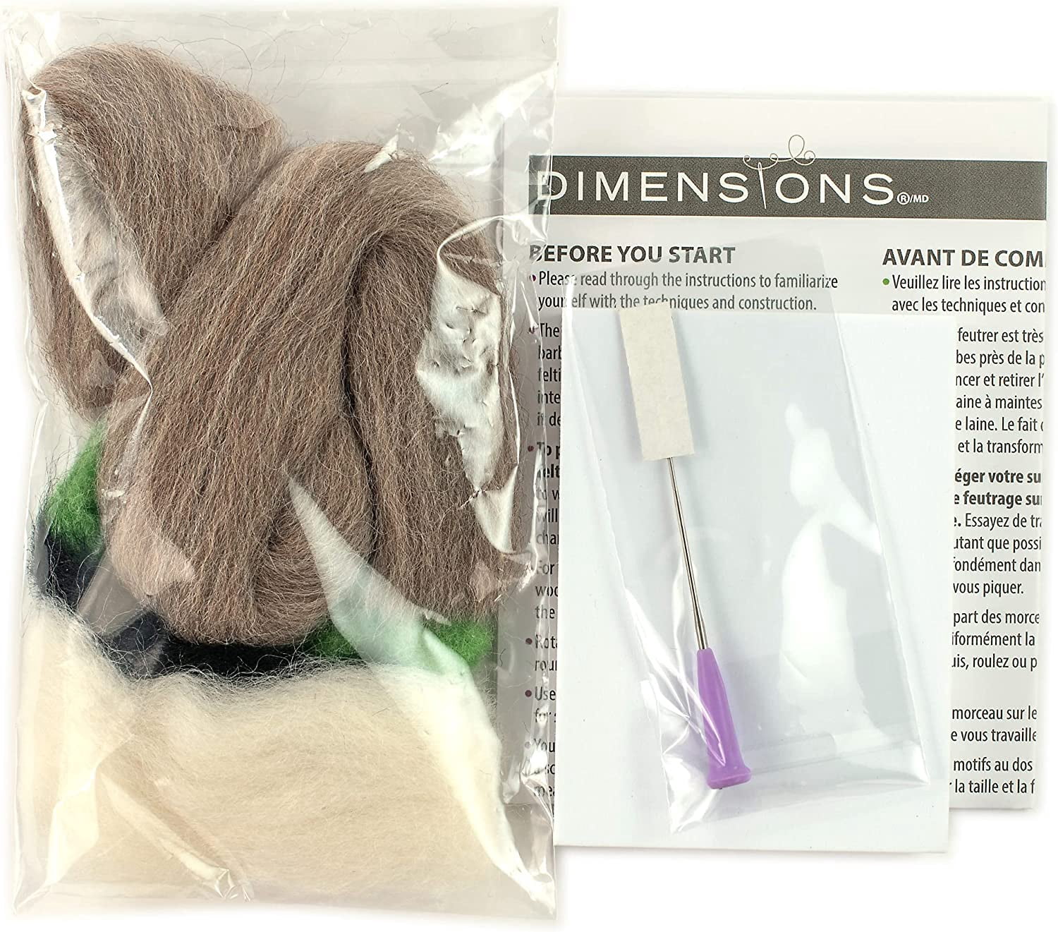 Dimensions Koala Needle Felting Kit, Wool Roving