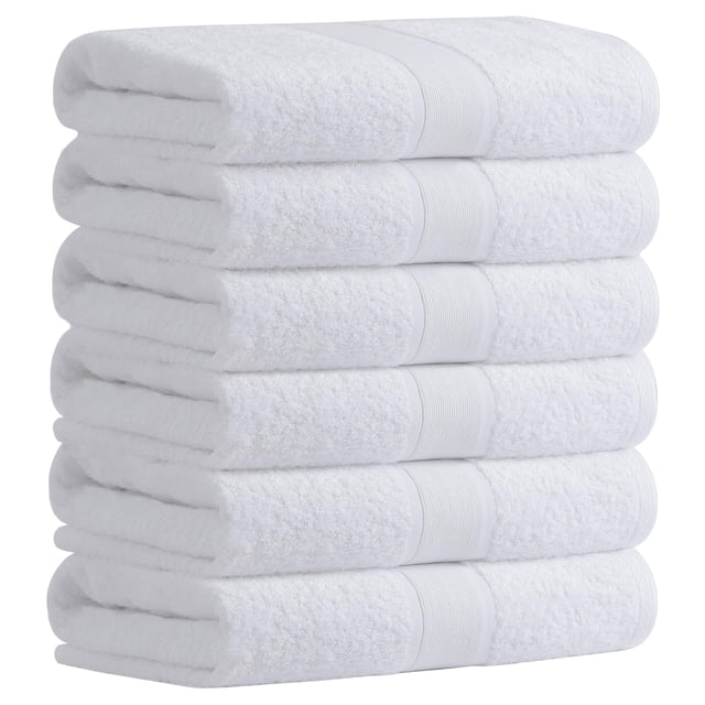 Juego de toallas de baño Aibaser Natural Ultra Absorbentes de 6 piezas, color blanco