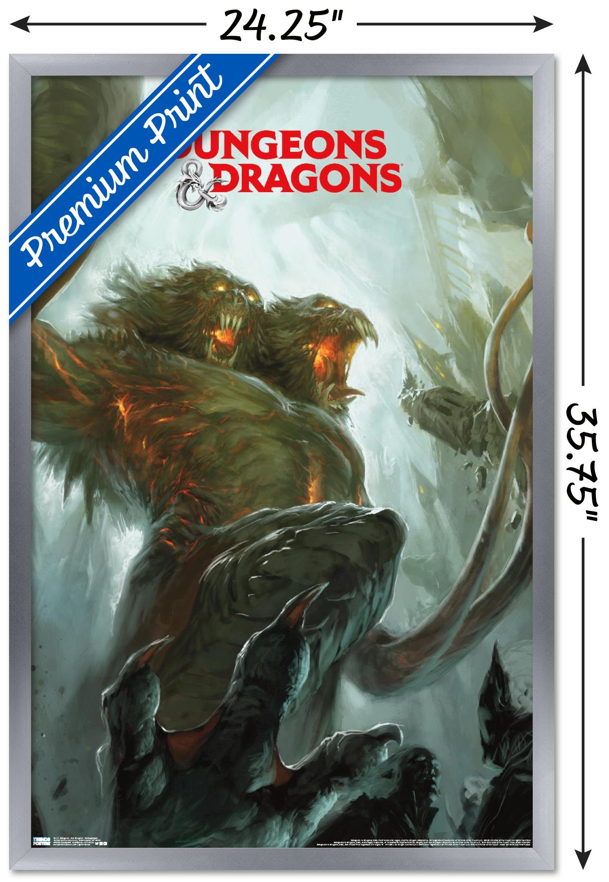 Dungeons and Dragons - Demogorgon Wall Poster, 22.375" x 34", Framed