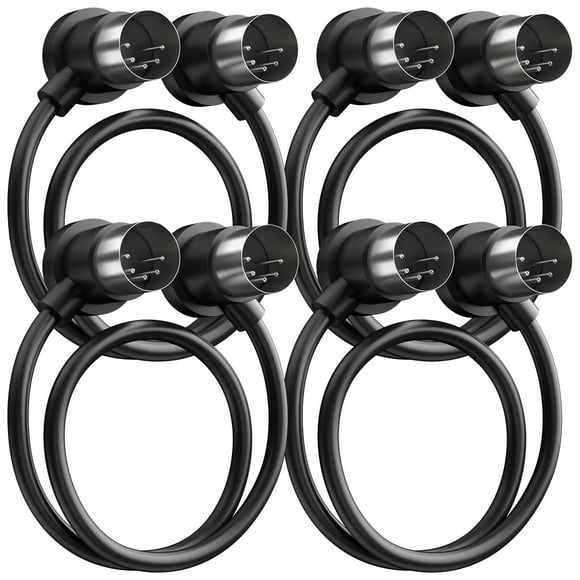 Heams Paquete De 4 Cables Midi Premium En Ángulo Recto Perfil Bajo De 1 Pie Para Ahorrar Espacio Cables Midi Transmisión Estable Y Rápida Y Cable Din De 5 Pines De Larga Duración Ideal Para Interfaz M