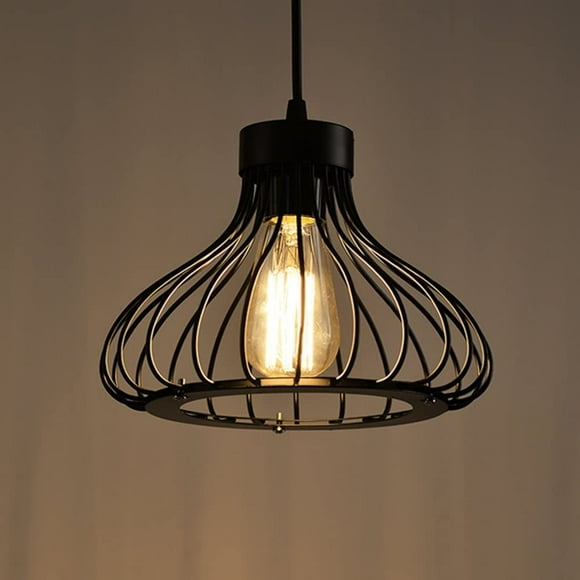 E27 Industrial Vintage Metal Cage Pendant Lights Black Retro Ceiling Light Fixture Vintage Ceiling Light Fixture Lamp Pendant Light Cage Antique Pendant Lights Fixture [Energy Class A]