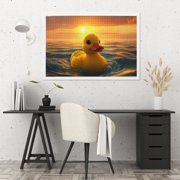 Rateoe Cartoon Swimming Yellow Duck Pattern Wooden Picture Puzzle ,1000 Piece Jigsaw Puzzle ,Family Fun Puzzle, Home Décor Puzzle, Gift Puzzle(Horizontal style)
