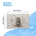 thumbnail image 2 of BaHomeck placemats Set of 4 Cute Little Kitten Surrounded By Butterflies Flying In All Directions Cotton Linen rectangle Placemats for Kitchen Dining Table Indoor,Outdoor,18*12inch, 2 of 4