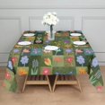 thumbnail image 3 of Pioneer Flower Floral Print Pattern Square Tablecloth,Waterproof Square Table Cover,Wipeable Spillproof Washable Table Cover for Home Kitchen Party Decor 52"x52"(132x132cm), 3 of 6