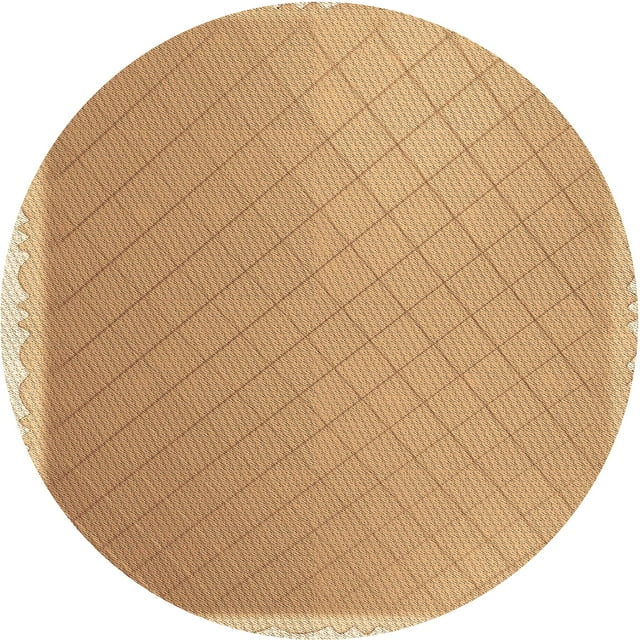 Ahgly Tapis Rond Lavable en Machine Intérieur Transitionnel Jaune Orange, 3 Pieds Rond