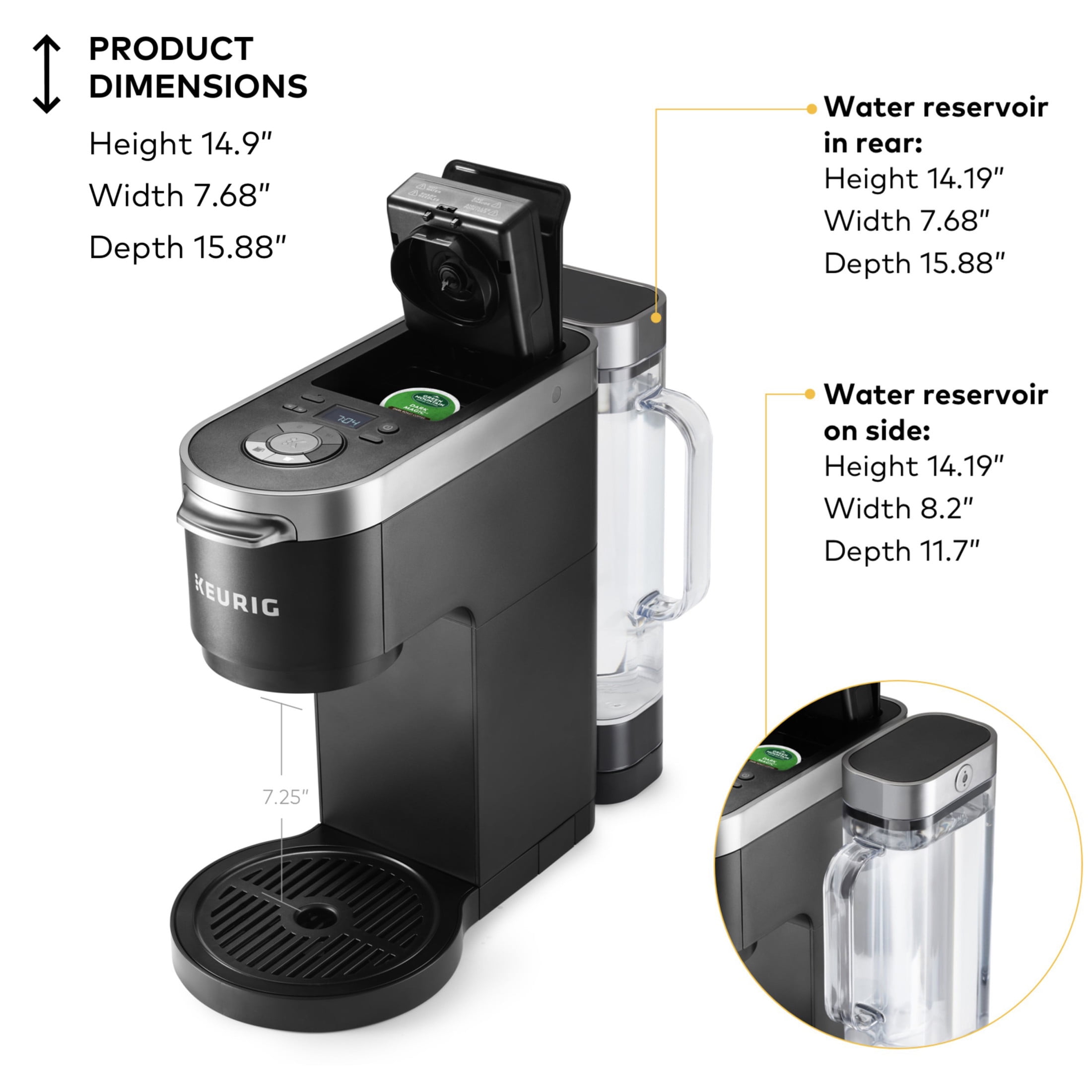 Keurig k duo plus dimensions hotsell