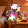 thumbnail image 2 of Light-Up Teddy Bear Plush Pillow - 19.6in(50cm) Large Glowing Stuffed Toy, Soft Huggable Night Light for Adults, Colorful Led Bedroom Decor, Cuddle Buddy for Sleep, Romantic Gift, Purple, 2 of 7
