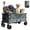 Grey, variant on 440LBS Heavy Duty Collapsible Wagon Cart, Foldable Utility Trolley with All-Terrain Wheels for Camping, Beach, Garden, Shopping
