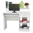 thumbnail image 5 of Hassch Home Office Computer Writing Desk with 1 Drawer, 2-layers Storage Shelves, White, 5 of 8