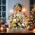 thumbnail image 4 of Árbol De Navidad De Pvc Mini árbol de Navidad dorado con luces, 27 x 14,5 x 14 cm, adorno de escritorio para decoración del hogar y fotografía (1 unidad) JASKFLY, 4 of 6
