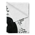 thumbnail image 2 of Yin Yang Soft Flannel Fleece Throw Blanket, Chinese Zodiac Signs with Calligraphy Names and Yin Yang Illustration, Cozy Plush for Indoor and Outdoor Use, 50" x 60", Black and White, by Ambesonne, 2 of 5