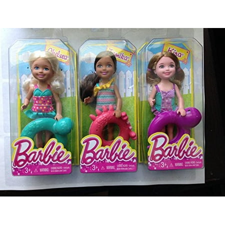 Lot of 3 Barbie chelsea Tamika Kira with Swim Ring Walmart