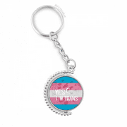 Yes I'm Trans LGBT Support Rotatable Keyholder Ring Disc Accessories Chain Clip