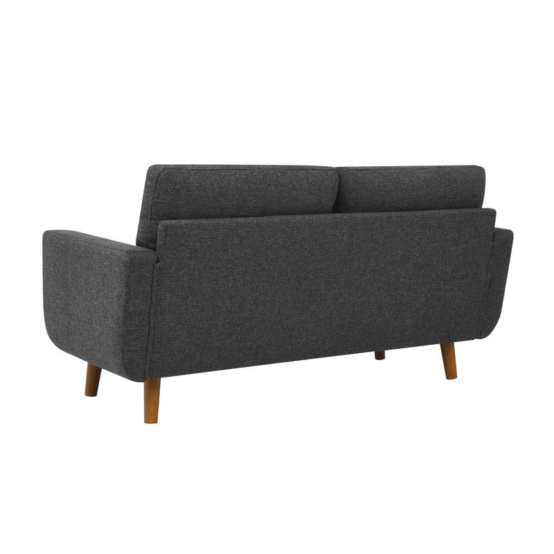 Timbernest 67.7" Loveseat, Mid-Century Loveseat Sofa Couch with Wooden Legs, Dark Gray Tufted Upholstery