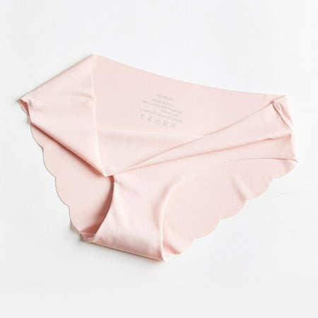 

Best Gift! MIARHB Ladies Sexy Solid Color Ice Silk Seamless Wave Low-rise Panties
