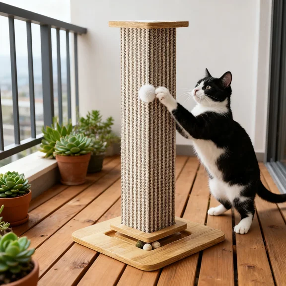 ShadeMart Sisal Cat Scratcher, Large Scratching Post & Activity Center for Indoor Cats