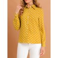 thumbnail image 5 of Allegra K Women's Polka Dots Button Down Puff Long Sleeve 1950s Vintage Shirt, 5 of 6