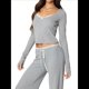 thumbnail image 1 of Conjuntos de 2 Piezas para Mujer, Conjuntos de Otoño, Chándales de Larga y Pierna , Conjuntos Casuales de Estar por Casa, Conjuntos A Juego Gris L, 1 of 10