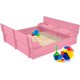 thumbnail image 1 of Songqin Large Outdoor Wooden Sand Box for Kids, Sandbox with Cover, Bench Seats Support up to 220 lbs, Bottom Liner for Drainage, Cedar Wood - Pink, 1 of 14