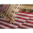 thumbnail image 4 of Ambesonne United States Quilted Bedspread Set 3 Pcs, Wall Street Flags, King Size, Sand Brown Navy Red, 4 of 5