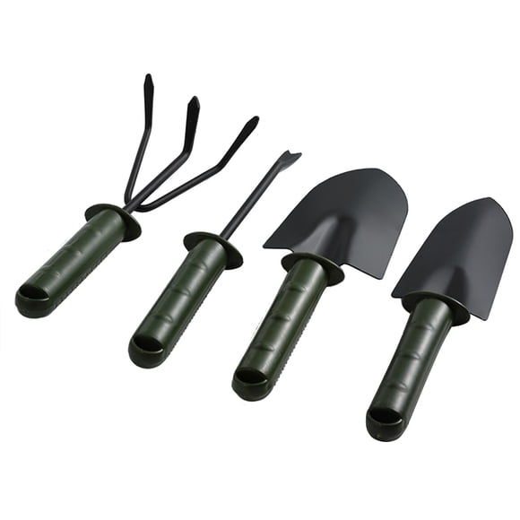 Garden Tools Set 4 Pieces with Steel and Rubberized Handle Heavy Duty Gardening Kit for Planting Digging Soil Cultivation