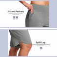 thumbnail image 6 of HongQid Women's Bermuda Long Shorts Knee Length with Pockets High Waisted Shorts for Women Lounge Walking Athletic, 6 of 9