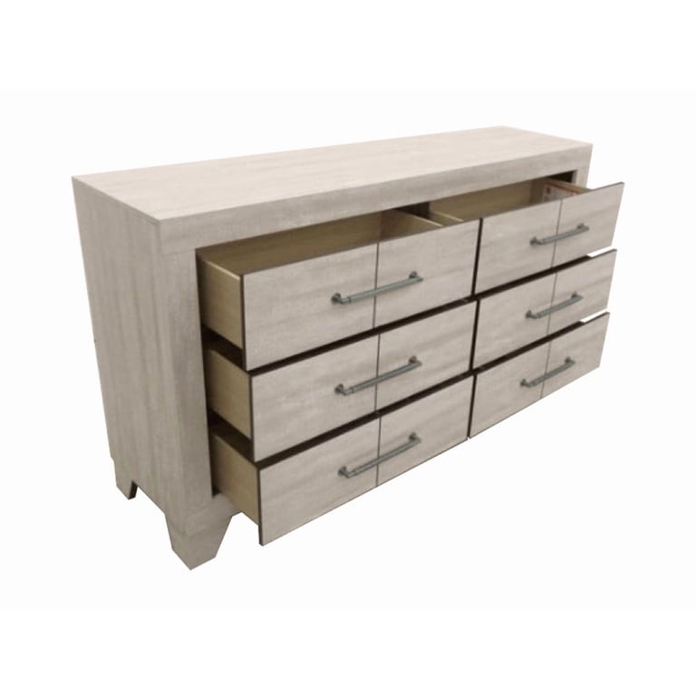 grey dresser with mirror walmart Best Quality Furniture 6 Drawer Dresser with Mirror in Rustic Gray Oak Wood