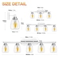 thumbnail image 4 of 3 Light Bathroom Light Fixtures Chrome with Hammered Glass Shade, Vanity Lighting Fixtures Over Mirror Wall Mount E26 Socket for Hallway Kitchen Bedroom Living Room, 4 of 5