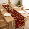 thumbnail image 3 of Brown Abstract Line Table Runner - 70 Inch Long, Kitchen Dining Table Runner Dresser Scarves, Geometric Distortion Texture Fluid Art Farmhouse Decor for Coffee Tables Wedding Party Banquet, 3 of 8